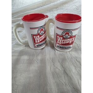 Vintage RARE 1980s Wendy's Old Fashioned Hamburgers Spill-Proof Coffee Mug